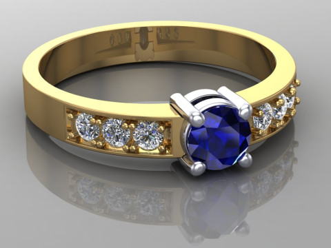 Engagement SOL ring -05ct - printable STL Modello di stampa 3D