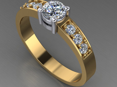 Engagement SOL ring -05ct - printable STL Modello di stampa 3D