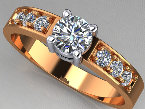 Engagement SOL ring -05ct - printable STL Modello di stampa 3D