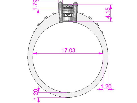 Engagement SOL ring -05ct - printable STL Modello di stampa 3D