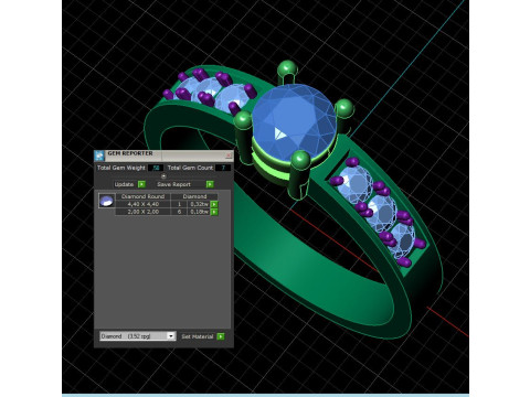 Engagement SOL ring -05ct - printable STL Modello di stampa 3D