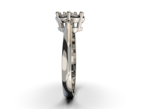 Printable STL jewelry engagement ring round flower 3D Print Model