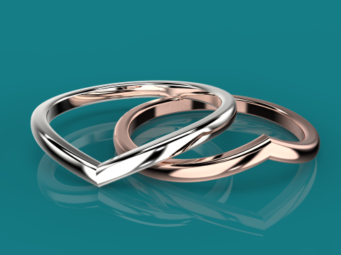 Printable jewelry Ring -check mark 3D Print Model