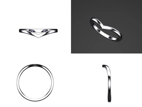 Printable jewelry Ring -check mark 3D Print Model