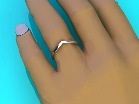 Printable jewelry Ring -check mark 3D Print Model