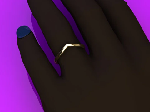 Printable jewelry Ring -check mark 3D Print Model