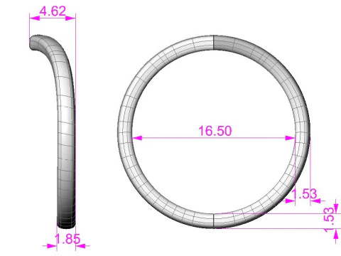Printable jewelry Ring -check mark 3D Print Model