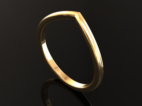 Printable jewelry Ring -check mark 3D Принт Модель