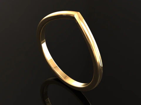 Printable jewelry Ring -check mark 3D Print Model