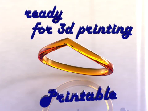 Printable jewelry Ring -check mark 3D Print Model