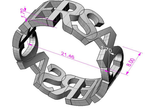 Druckbarer Schmuck-Ehering Very Vers STL 5-12 US-Größen 3D Druckmodell