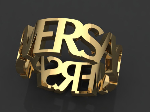 Druckbarer Schmuck-Ehering Very Vers STL 5-12 US-Größen 3D Druckmodell