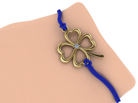 Printable Pendant Necklace or Bracelet - clover 006ct 3D Принт Модель