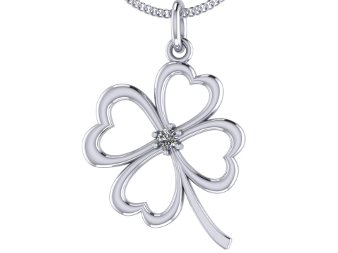 Printable Pendant Necklace or Bracelet - clover 006ct 3D Принт Модель