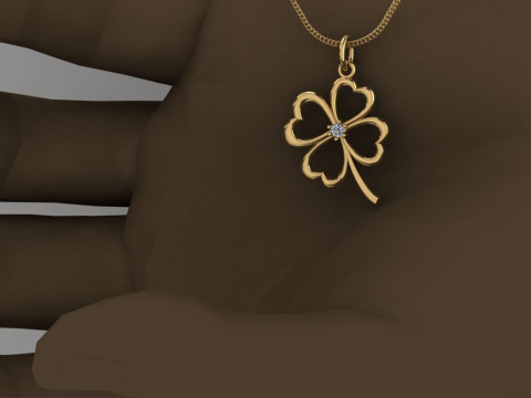 Printable Pendant Necklace or Bracelet - clover 006ct 3D Принт Модель