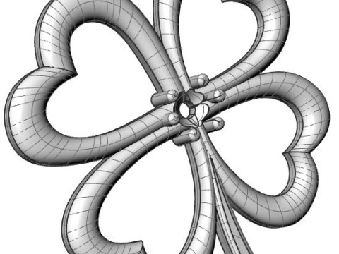 Printable Pendant Necklace or Bracelet - clover 006ct 3D Принт Модель