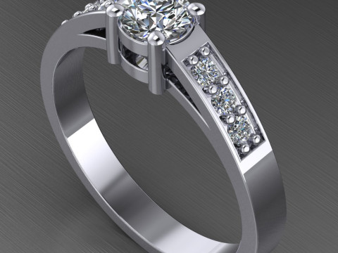 Engagement SOL ring -03ct - printable STL Model Cetak 3D