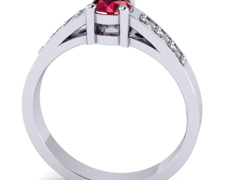 Engagement SOL ring -03ct - printable STL Model Cetak 3D