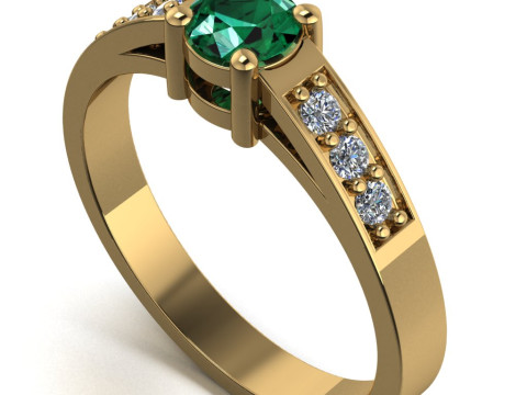 Engagement SOL ring -03ct - printable STL Model Cetak 3D