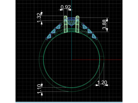 Engagement SOL ring -03ct - printable STL Model Cetak 3D