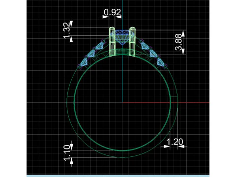 Engagement SOL ring -03ct - printable STL 3D Print Model