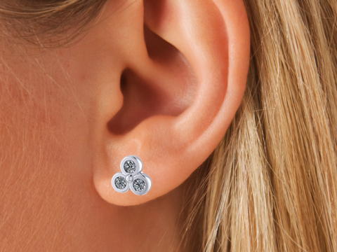Printable Triple Earrings 3 stones x 20mm 3D-Druckmodell