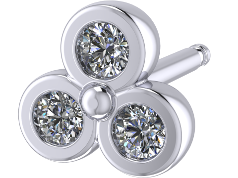 Printable Triple Earrings 3 stones x 20mm 3D-Druckmodell