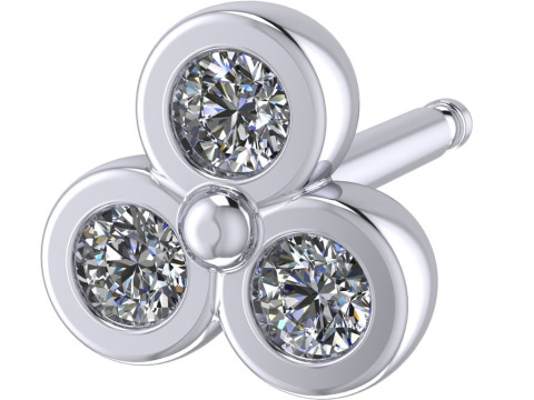 Printable Triple Earrings 3 stones x 20mm 3D-Druckmodell