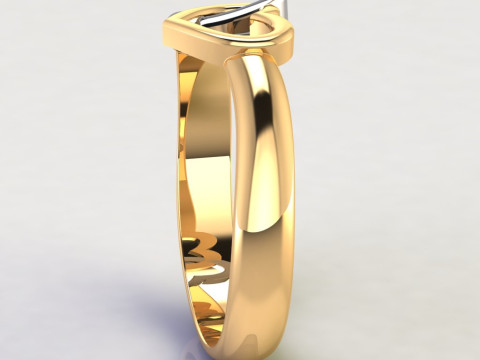 Printable jewelry engagement ring two heart STL 5-10 US sizes Modelo de Impressão 3D