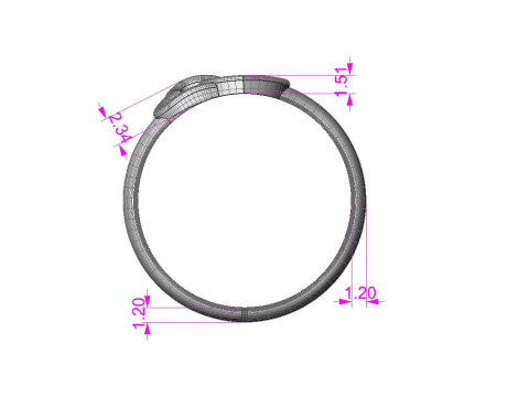 Printable jewelry engagement ring two heart STL 5-10 US sizes Modelo de Impressão 3D