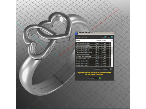 Printable jewelry engagement ring two heart STL 5-10 US sizes Modelo de Impressão 3D