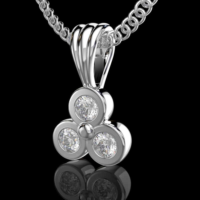 Printable Triple Pendant necklace 3 stones x 20mm Modèles 3D en vedette .c4d .max .obj .3ds .fbx .stl .blend 