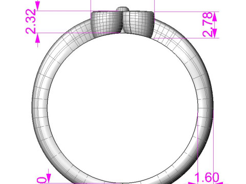 Printable Triple Ring 3 stones x 20mm 3D Принт Модель