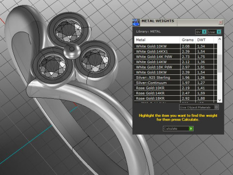 Printable Triple Ring 3 stones x 20mm 3D Принт Модель