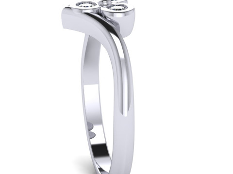 Printable Triple Ring 3 stones x 20mm 3D Принт Модель