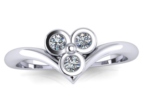 Printable Triple Ring 3 stones x 20mm 3D Принт Модель