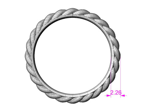 Printable jewelry spiral wedding ring STL 5-10 US sizes Modelo de Impressão 3D