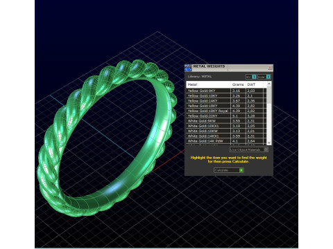Printable jewelry spiral wedding ring STL 5-10 US sizes Modelo de Impressão 3D