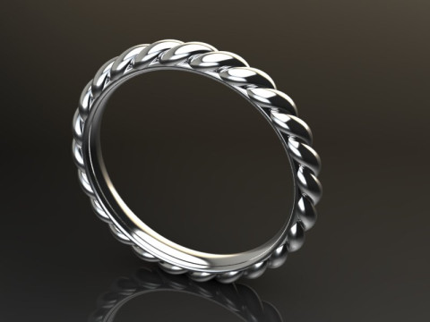 Printable jewelry spiral wedding ring STL 5-10 US sizes Modelo de Impressão 3D