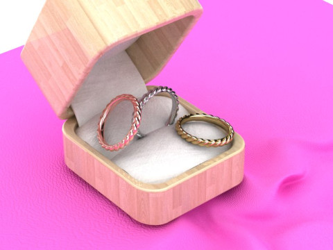 Printable jewelry spiral wedding ring STL 5-10 US sizes Modelo de Impressão 3D