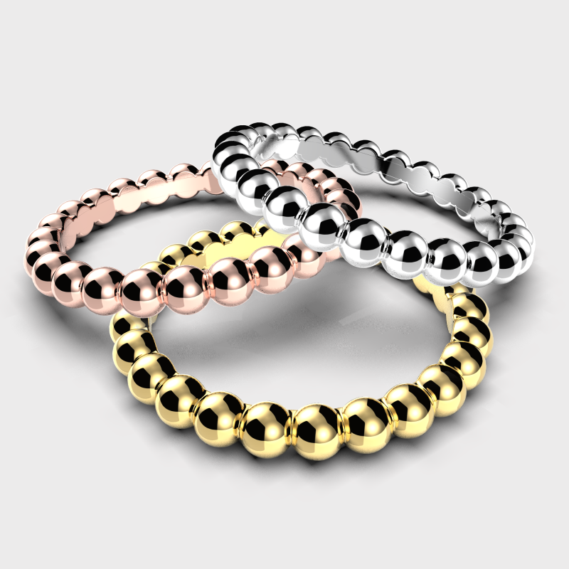 Printable jewelry wedding ring-balls STL 5-10 US sizes 3D प्रिंट मॉडल .c4d .max .obj .3ds .fbx .stl .blend 