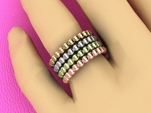 Printable jewelry wedding ring-balls STL 5-10 US sizes 3D प्रिंट मॉडल