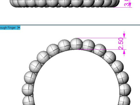 Printable jewelry wedding ring-balls STL 5-10 US sizes 3D प्रिंट मॉडल