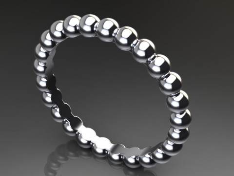 Printable jewelry wedding ring-balls STL 5-10 US sizes 3D प्रिंट मॉडल