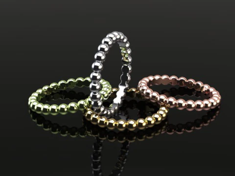 Printable jewelry wedding ring-balls STL 5-10 US sizes 3D Print Model