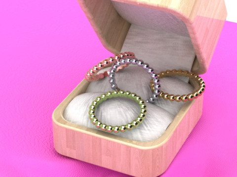 Printable jewelry wedding ring-balls STL 5-10 US sizes 3D प्रिंट मॉडल
