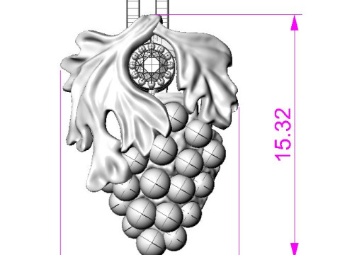 Printable jewelry earring bunch of grapes - STL 3Dプリントモデル