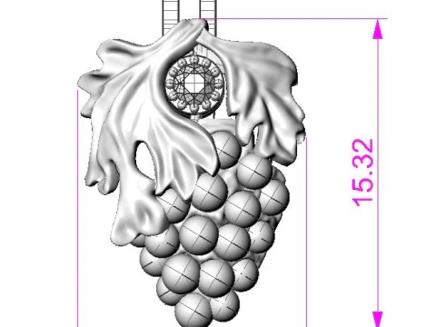 Printable jewelry earring bunch of grapes - STL 3D Print Model