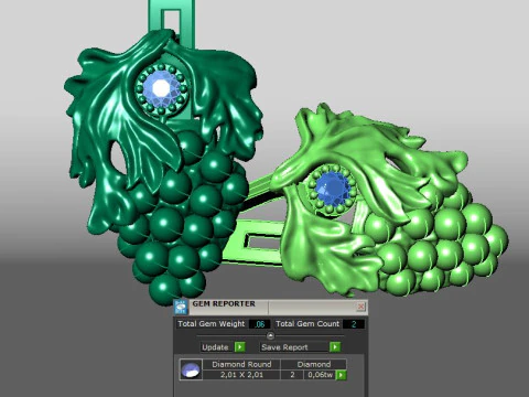 Printable jewelry earring bunch of grapes - STL 3D Print Model