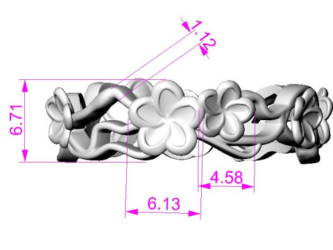 Printable jewelry engagement ring - FLOWERS - STL Modelo de Impressão 3D